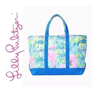 💗💙 LILLY PULITZER Mercato Washington DC Large Beach Tote NEW WITH TAGS